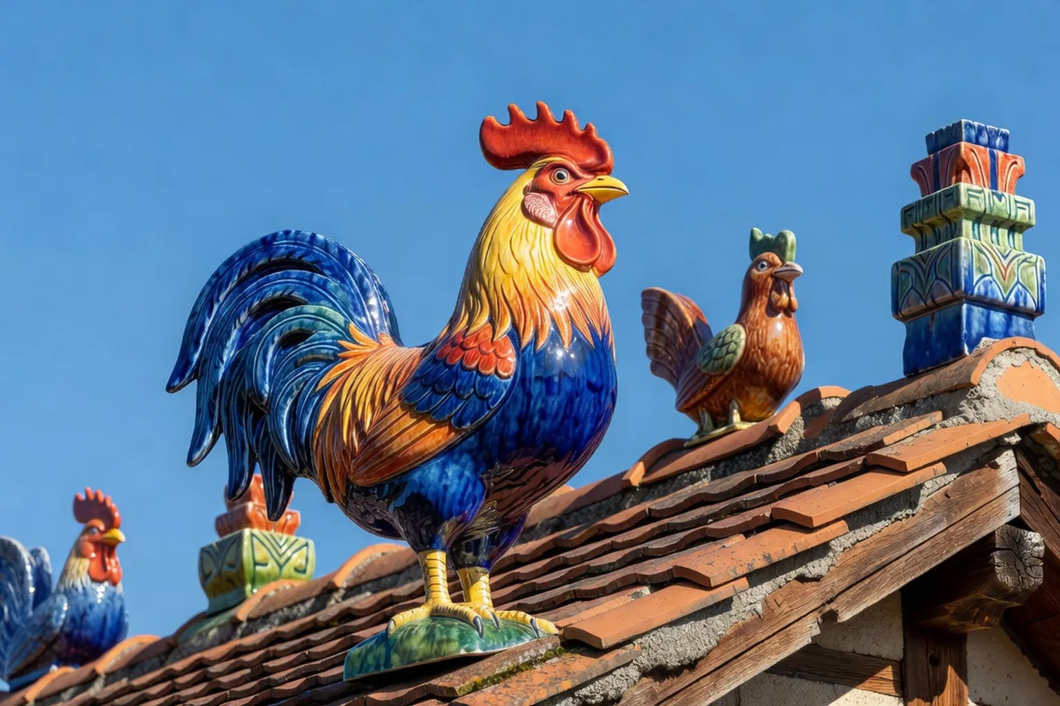 Épi de faîtage (knopp) en céramique de Soufflenheim