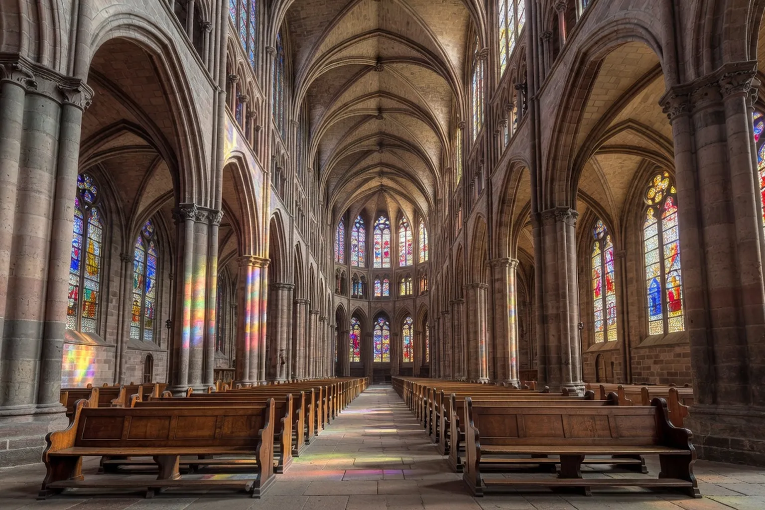 Nef intérieure de la cathédrale Notre-Dame de Strasbourg