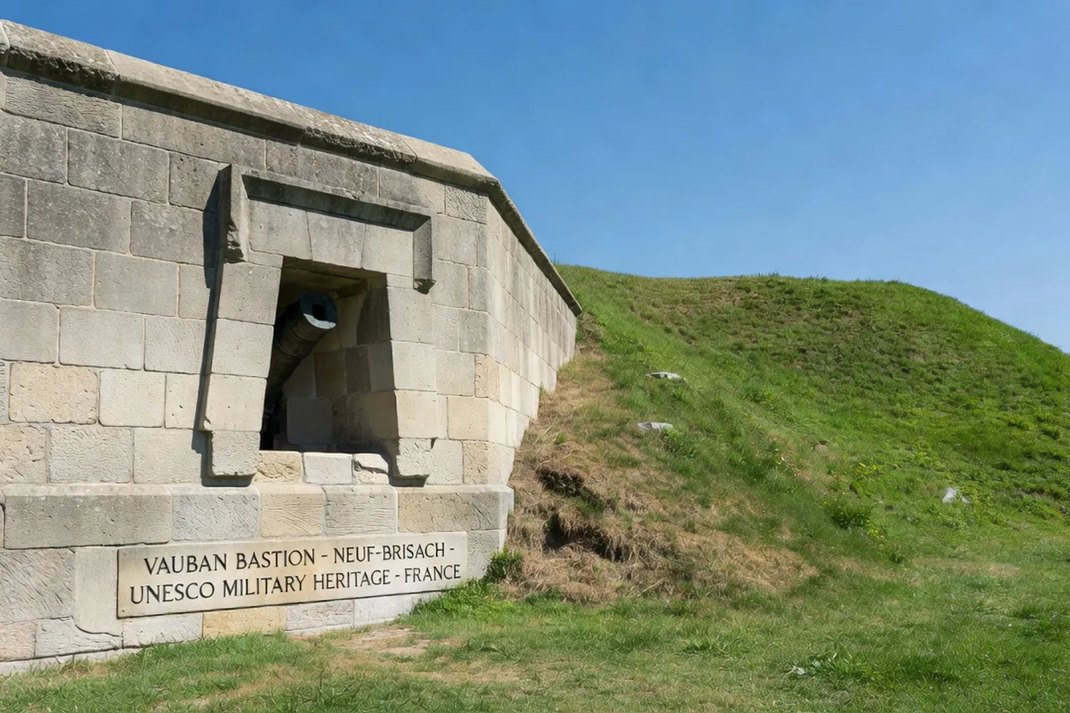 Remparts bastionnés de Neuf-Brisach, fortifications Vauban