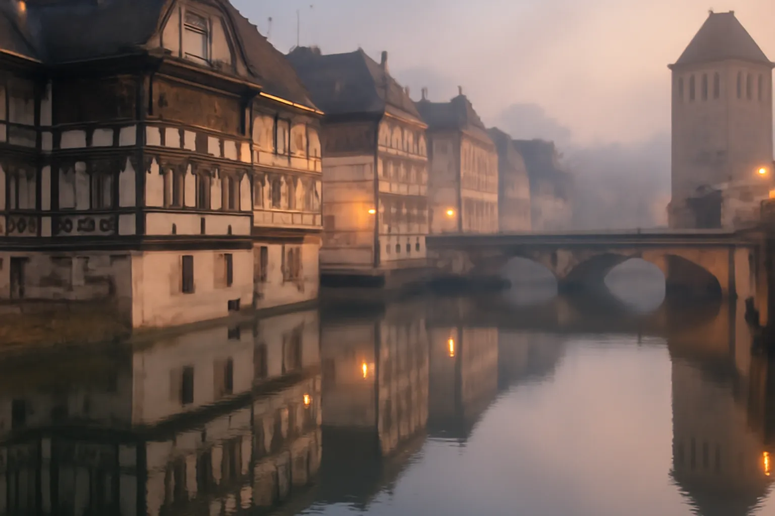 Strasbourg et la Grande Île au coucher du soleil